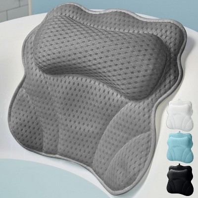 Ergonomic Bath Pillow for Tub with Thick Padding, Bathtub Headrest for Neck and Back Support with Strong Suction Cups