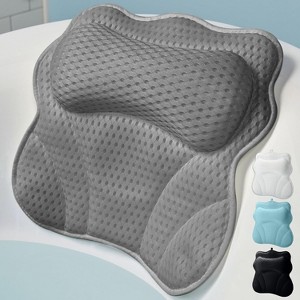 Ergonomic Bath Pillow for Tub with Thick Padding, Bathtub Headrest for Neck and Back Support with Strong Suction Cups - 1 of 4