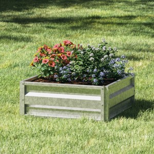 Raised Garden Bed Plant Holder Kit - Adjustable Galvanized Iron Planter Box for Growing Flowers, Vegetables, Fruits, and Herbs by Nature Spring - 1 of 4