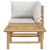 VidaXL 2 Piece Patio Lounge Set with Light Gray Cushions Bamboo - 3 of 4