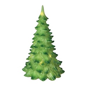 Transpac Large Resin LED Green Christmas Tree Tabletop Sculpture Battery Operated Prelit Indoor Holiday Decor Gift - 1 of 1