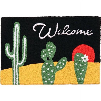 Jellybean Cactus Night Sky 20"x30" Doormat – Machine Washable Indoor/Outdoor Accent Mat with Desert Design