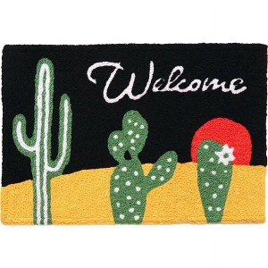 Jellybean Cactus Night Sky 20"x30" Doormat – Machine Washable Indoor/Outdoor Accent Mat with Desert Design - 1 of 3