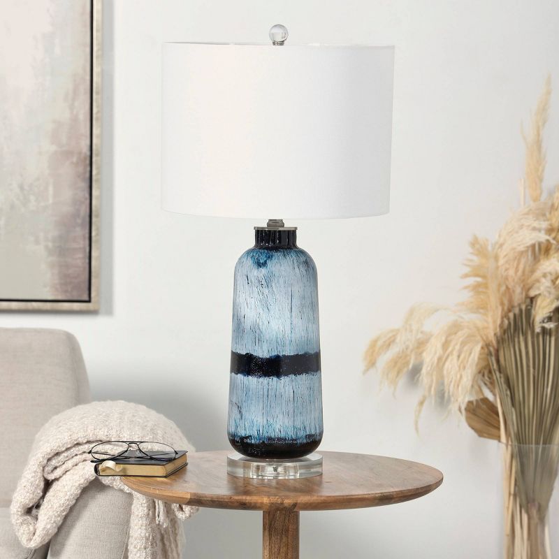 27&#34;x14&#34; Glass Abstract Brushed Accent Lamp with Glass Base Blue - Olivia &#38; May, 2 of 15