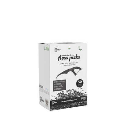 The Humble Co. Dental Floss Picks Charcoal - 4pk