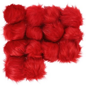 Unique Bargains Fluffy Soft Elastic Faux Fur Pom Poms for Hats DIY Scarves Gloves 14 Pcs - 1 of 4