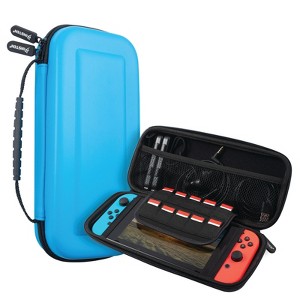 Insten Carrying Case For Nintendo Switch & OLED Model Console with 10 Game Slots, Hard Travel Case for Joycon and Adapter, Blue - 1 of 4