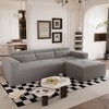 109" Modern Teddy Fabric Modular L-Shaped Sectional Sofa with Chaise & Pillows, No Assembly Required - 2 of 4