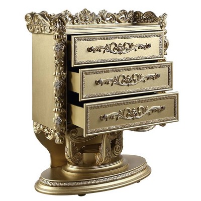Bernadette Gold Finish Rococo Style Chest with Felt Lined Drawers