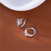 Solid 925 Sterling Silver CZ Bow Hoop Earrings Ribbon for Women Teen Girls Bowknot Hoop Earrings Huggie - 4 of 4