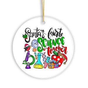 Santa’s Favorite Science Teacher Christmas Ornament, Chemistry, Physics and Biology| OrnamentallyYou - 1 of 4