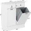 GustoWave  20 Gallons Double Tilt Out Trash Can Cabinet with 2 Hideaway Drawers & Deodorizer, White - 2 of 4