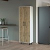 Gulches Tall Pantry Cabinet - 5-Shelf Cupboard Storage Organizer with Double Long Doors, Metal Handles & Legs 22.4"W X 11"D - 2 of 4
