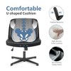Lyngins Wide Seat Ergonomic Office Chair, No Wheels Armless Desk Chair with Height Adjustment, 360° Swivel Cross-Legged Chair & Rocking Mode - 2 of 4