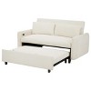 2 Seat Convertible Couch With 2 Throw Pillows And USB Ports,Corduroy Sofa Bed Couch,Loveseat Sofa,Furniture Living Room Couch Sofa-Maison Boucle - 4 of 4