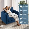 KWPZQEB Armchair, Accent Chair for Living Room, Velvet Upholstered Chair Mid-Century Modern Armchair with Pillow and Metal Legs for Bedroom - 4 of 4