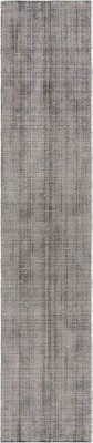 Earl Grey Hand-Knotted Wool Runner Rug with Ivory Accents