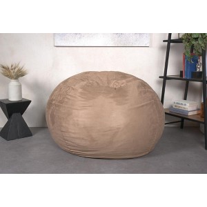 CAVINAS 5 Ft High-Density Shredded Foam Bean Bag Chair,Floor Lounge with Removable Microsuede Cover for Reading and Bedroom,Tuscany - 1 of 4