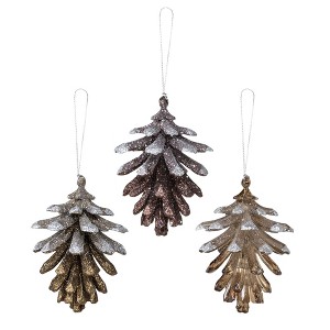 Kurt Adler Plastic Ornaments for Christmas Tree, Natural Brown Pinecones, Assorted  (Pack of 3) - 1 of 1