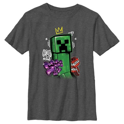 Minecraft Creeper Ssssssss Youth Boy's White T-shirt-medium : Target