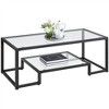 Yaheetech Modern Tempered Glass Coffee Table For Living Room，black : Target