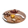 Nambé Cheese Block and Knife Set – Round Acacia Wood Board Featuring Stainless Steel Details, Contemporary Tray with Spreader, Stylish Table Accent - 2 of 3