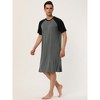 Lars Amadeus Men's Comfy Lounge Soft Loose Short Sleeves Sleep Nightgown - 4 of 4