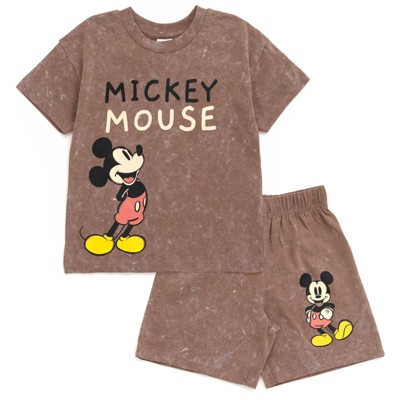 Disney Mickey Mouse Big Boys Vintage Wash Drop Shoulder T-shirt And ...