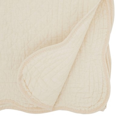 Ivory Quilted Cotton Oblong Table Runner 12" x 15"