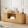 Okak Wooden Vertical Stripe Sideboard Cabinet, Buffet Cabinet with Two Doors and One Drawer, Storage Cabinet for Living Room, Dining Room, Natural - 2 of 4