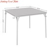 33.6" Square Folding Card Table - Portable, PU Soft Cushion, Ideal for Living Room, Office & Camping - 2 of 4