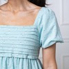 Hope & Henry Women's Ruched Linen Bubble Sleeve Dress - 2 of 4