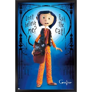 Trends International Coraline - Coraline And The Cat Framed Wall Poster Prints - 1 of 4