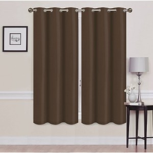 Solid Blackout Thermal Grommet Curtain Panels With Foam Backing (Set of 2) - 1 of 3