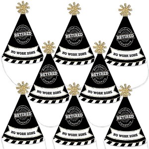 Big Dot of Happiness Happy Retirement - Mini Cone Retirement Party Hats - Small Little Party Hats - Set of 8 - 1 of 4