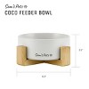 Sam's Pets Coco Single Pet Bowl With Wood Stand 5.11 In White - 4 of 4