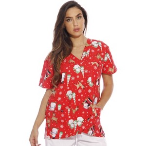 Just Love Women's Scrub Tops / Holiday Scrubs / Nursing Scrubs for Christmas - 1 of 3