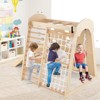 Costway 8-in-1 Indoor Jungle Gym Wooden Playground with Climbing Wall, Net, Ladder - 2 of 4