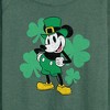 Women's - Disney - Leprechaun Mickey Lightweight French Terry Wide Neck Long Sleeve Shirt - 2 of 4