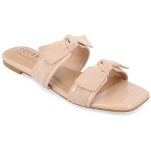 Journee Collection Womens Ireanna Slip On Slide Flat Sandals - 1 of 4