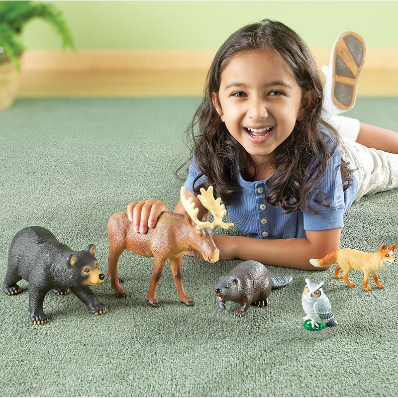 Learning Resources Jumbo Forest Animals I Bear, Moose, Beaver, Owl, and Fox, 5 Pieces, Ages 3+, 2 of 6