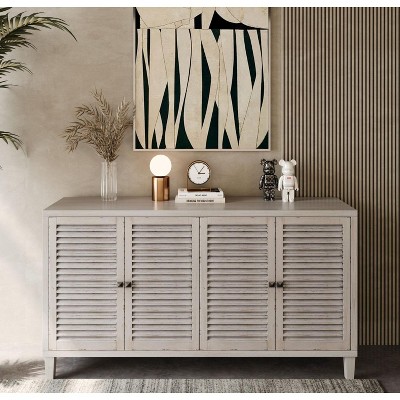 4 Door Accent Cabinet, Decorative Storage Cabinets with Adjustable Shelves - Maison Boucle