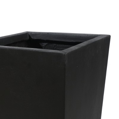 Black Tall Tapered Magnesium Oxide Planter