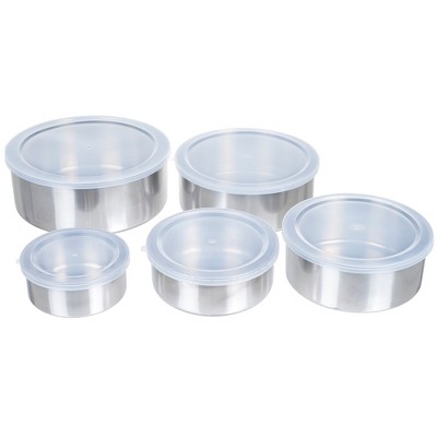 Hastings Home Stainless Steel Bowl Set with Lids - 5 Pieces