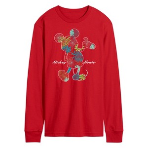Men's - Disney - Mickey Mouse Tropical Silhouette Long Sleeve Graphic T-Shirt - 1 of 3
