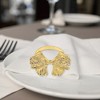 Unique Bargains Napkin Rings Bow Gingko Leaves Stainless Steel 1 Pc - 3 of 3