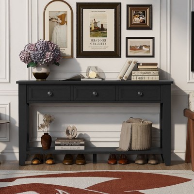 NicBex Modern Narrow Console Table with Storage,Entryway Table with 3 Drawers & Bottom Shelf,Sideboard Foyer Table for Hallway,Living Room