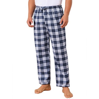 INSPIRE CHIC Men's Elastic Waist Drawstring Plaid Pajama Sleep Pants