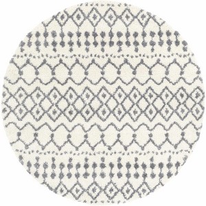 Hauteloom Navassa White/Gray Trellis Plush Rug - 1 of 4