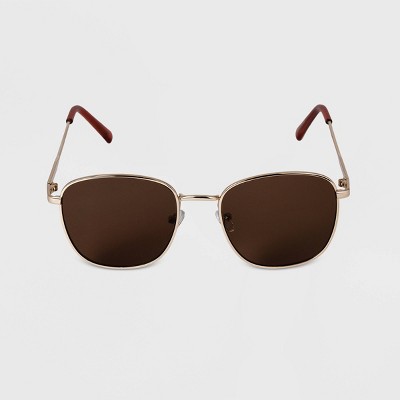 Men's Rectangle Square Metal Sunglasses - Goodfellow & Co™ Gold